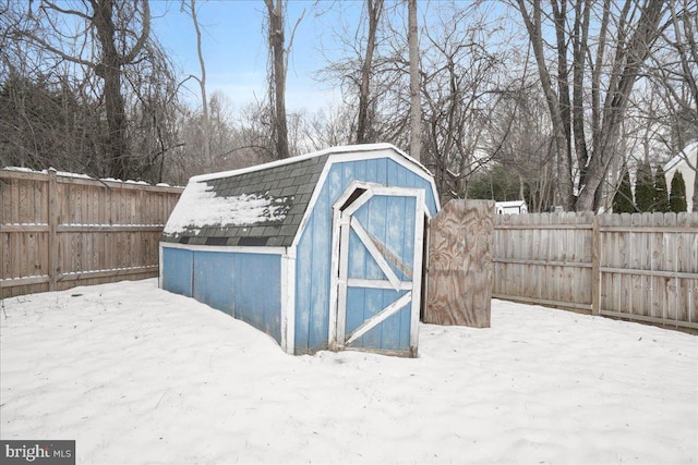 view of snow covered structure