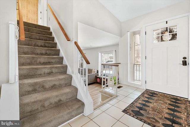 view of tiled foyer entrance