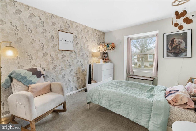 bedroom with carpet floors