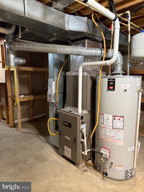 utility room featuring gas water heater