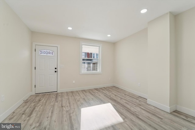 foyer entrance featuring light hardwood / wood-style flooring