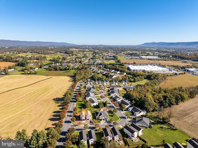 drone / aerial view with a mountain view