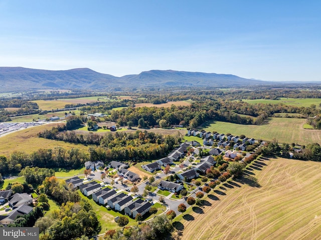 drone / aerial view with a mountain view