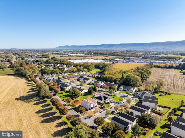 drone / aerial view with a mountain view