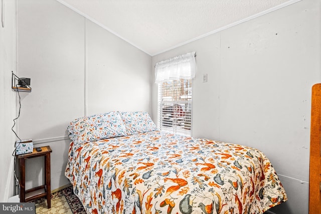 bedroom with vaulted ceiling