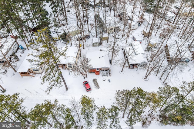 view of snowy aerial view