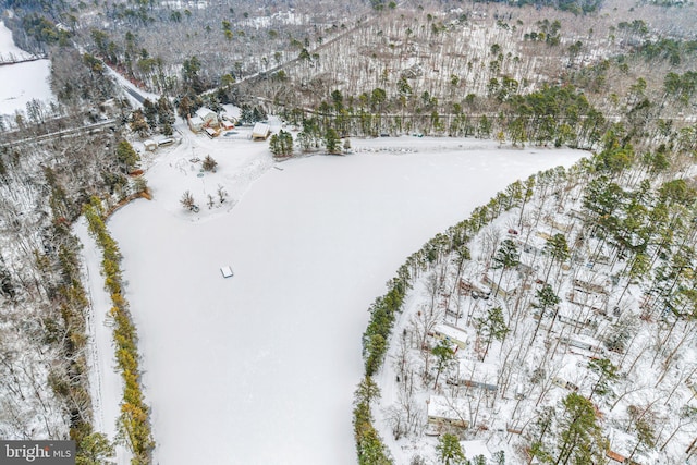 view of snowy aerial view