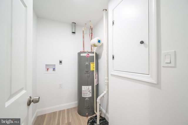 utility room featuring electric water heater