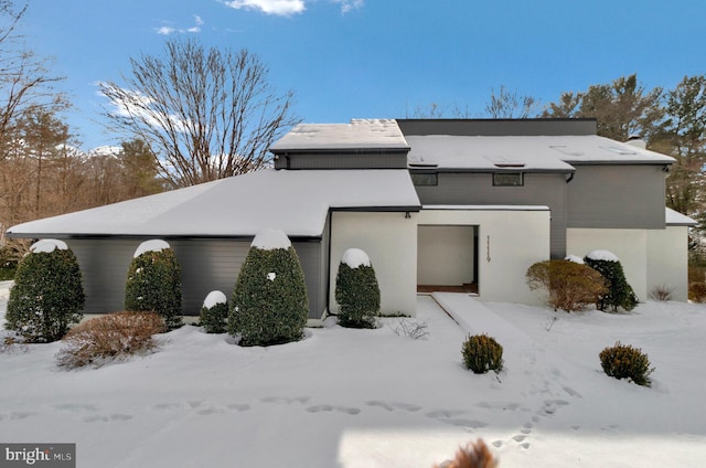 view of snow covered exterior