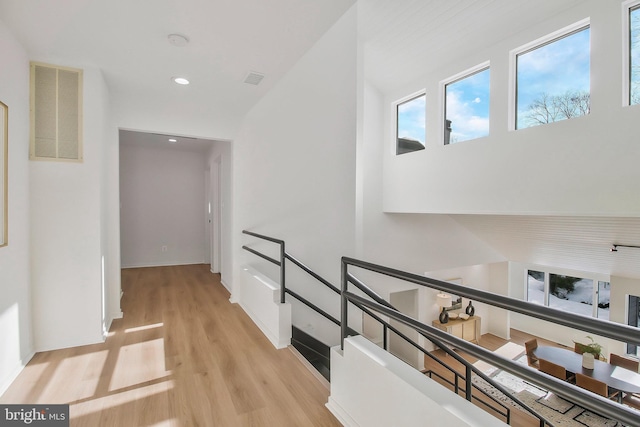 hall featuring light wood-type flooring