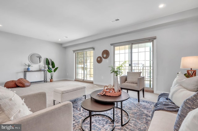 view of carpeted living room