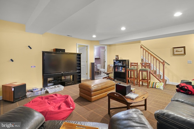 view of carpeted living room