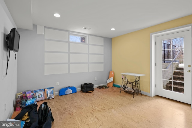 game room featuring wood-type flooring