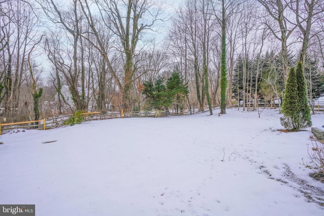 view of snowy yard