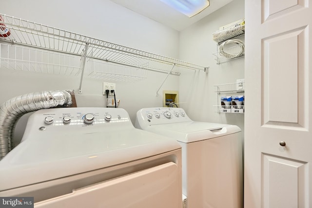 laundry area with washing machine and clothes dryer