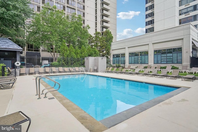 view of pool with a patio area