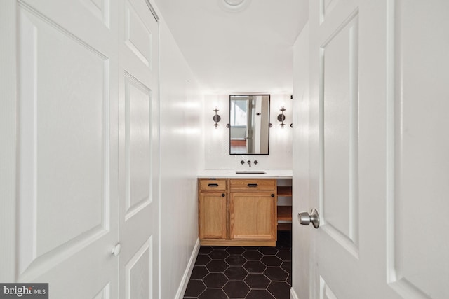 bathroom featuring vanity and tile patterned floors