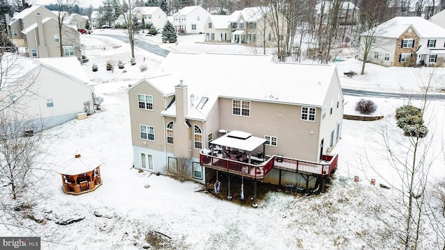 view of snowy aerial view