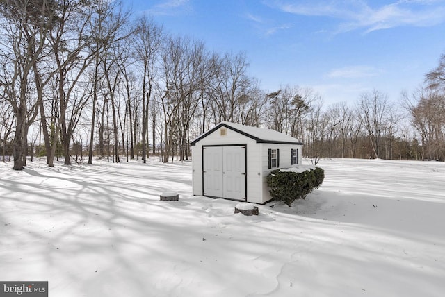 view of snow covered structure