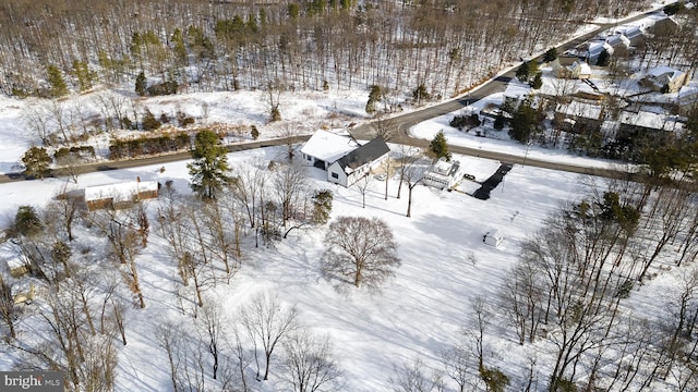 view of snowy aerial view