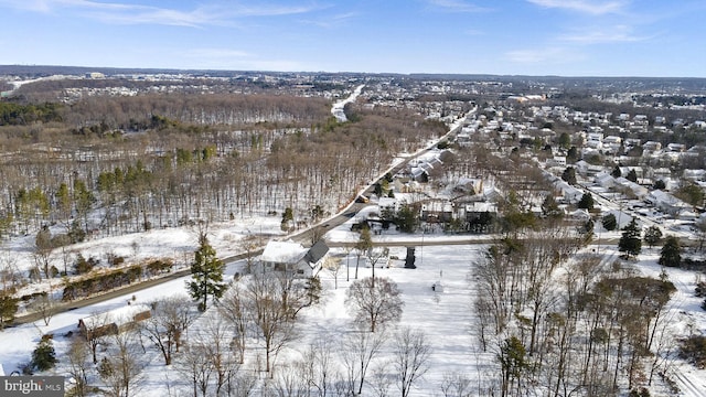 view of snowy aerial view