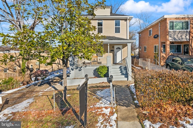 view of front of property with covered porch