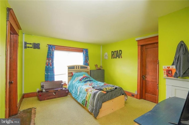 bedroom with carpet floors