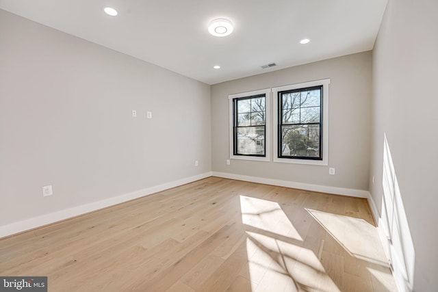 empty room featuring light wood-type flooring