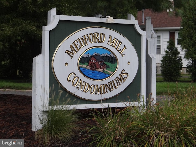 view of community sign