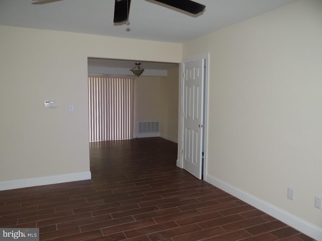 spare room featuring ceiling fan