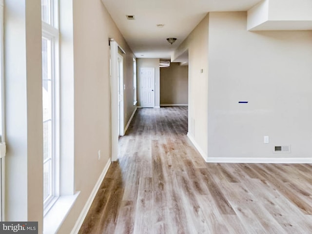 hall featuring light hardwood / wood-style floors