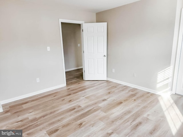 empty room featuring light wood-type flooring