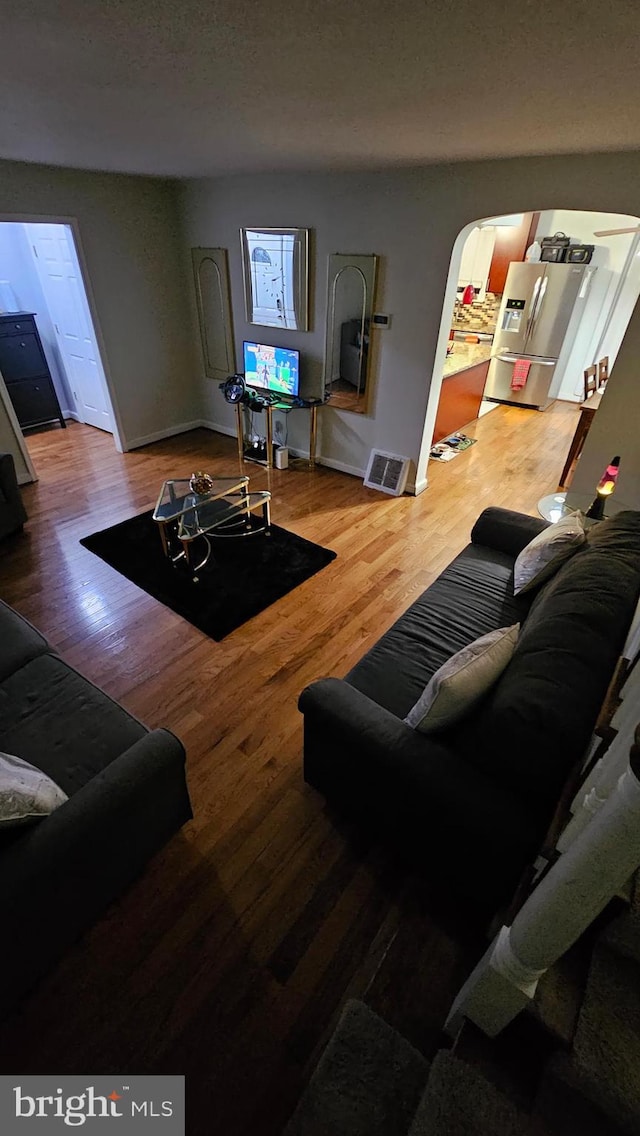 living room featuring hardwood / wood-style floors