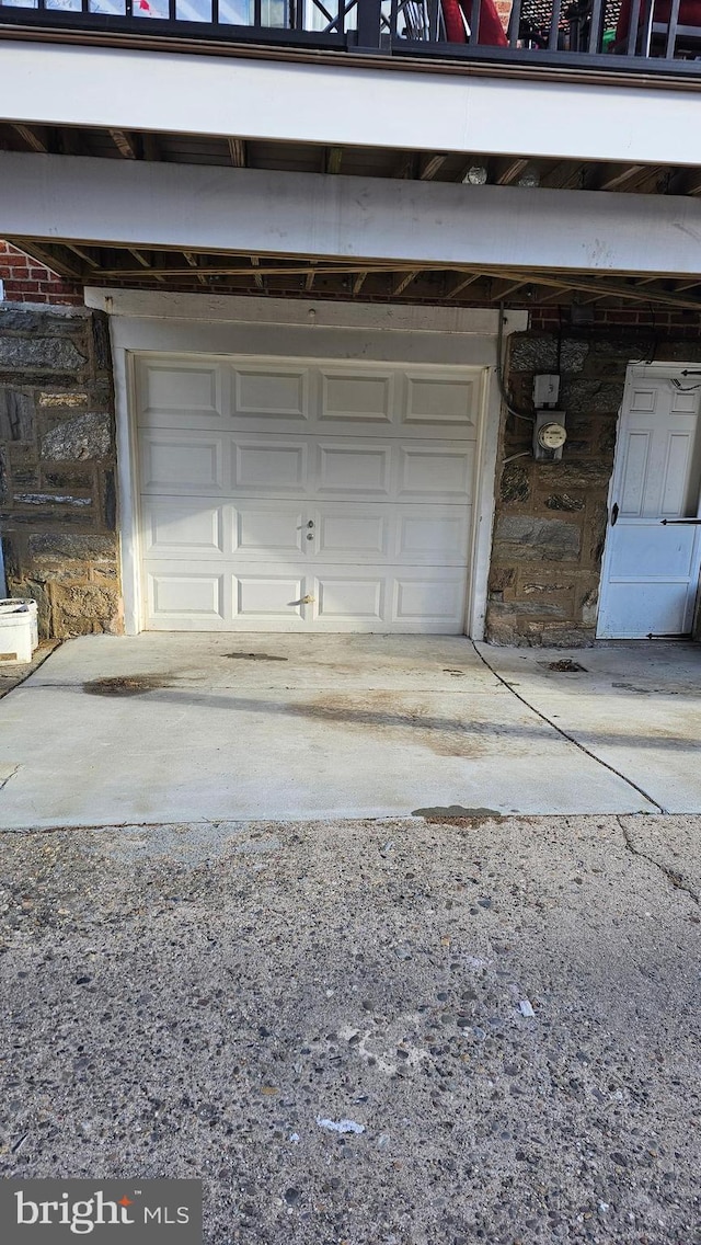 view of garage