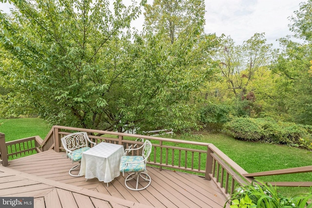 deck with a lawn