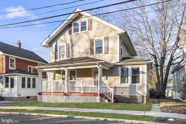 view of front property with covered porch