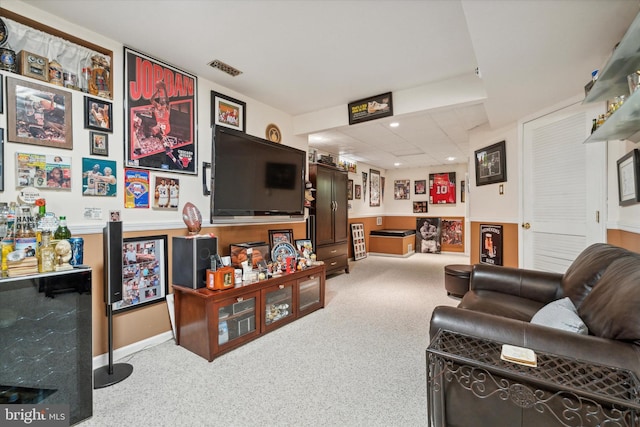 view of carpeted living room