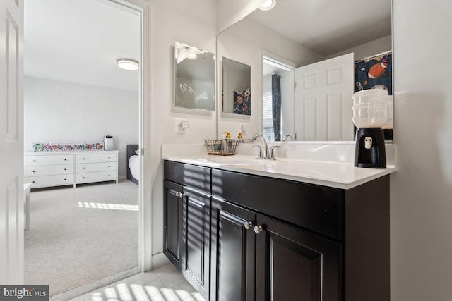 bathroom featuring vanity and tile patterned floors