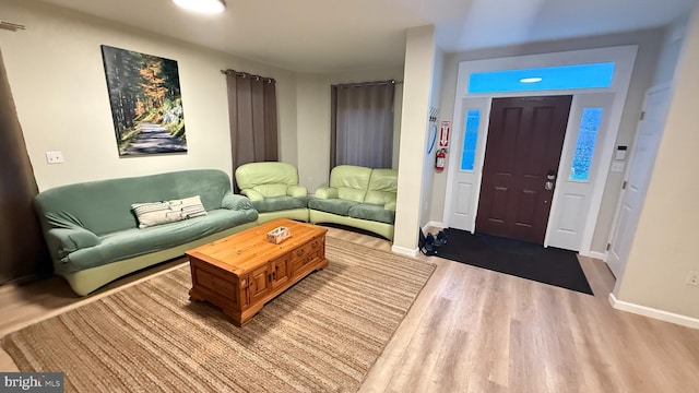 entrance foyer featuring light wood-type flooring