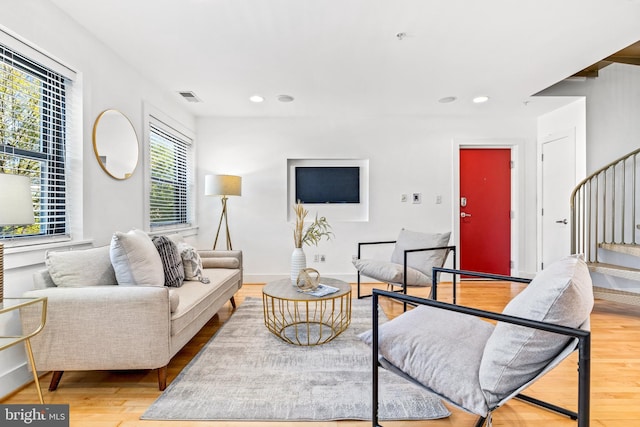 living room featuring hardwood / wood-style flooring