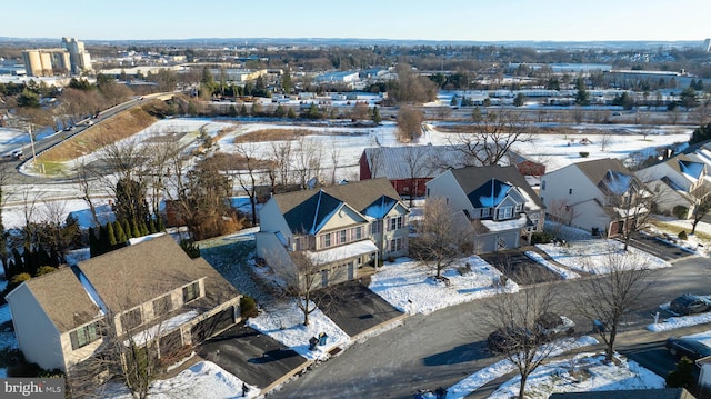 view of snowy aerial view