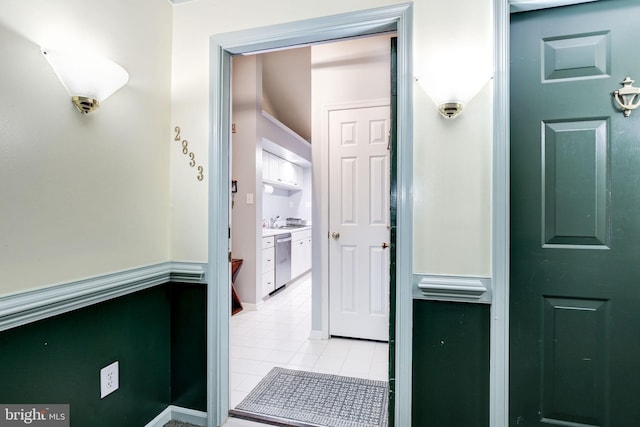 interior space with light tile patterned floors