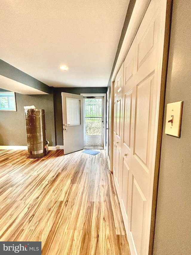 entryway with light wood-type flooring