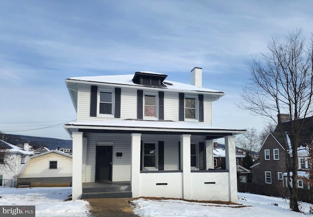 view of front of house with central AC