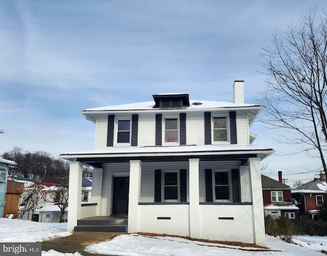 view of front of property featuring central AC