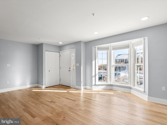 foyer entrance featuring light hardwood / wood-style floors