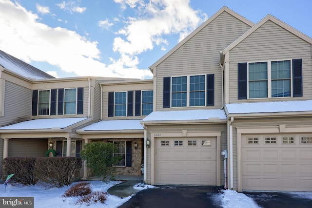 view of property featuring a garage