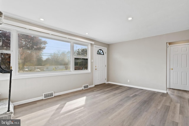 interior space featuring light wood-type flooring