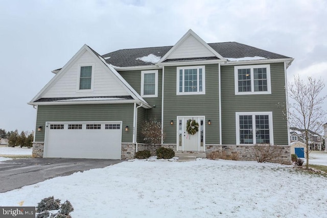 view of front of home featuring a garage