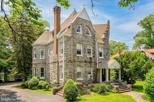 tudor house with cooling unit